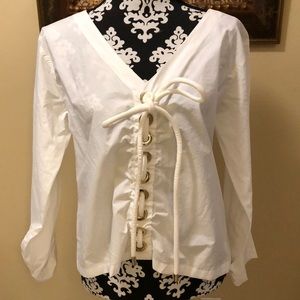 🐑Derek Lamb 10 Crosby Crisp Nautical gold ring/tie, soft rope gold tassel shirt